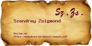 Szendrey Zsigmond névjegykártya