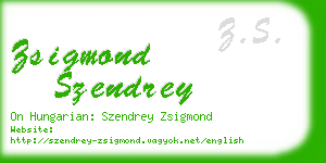 zsigmond szendrey business card